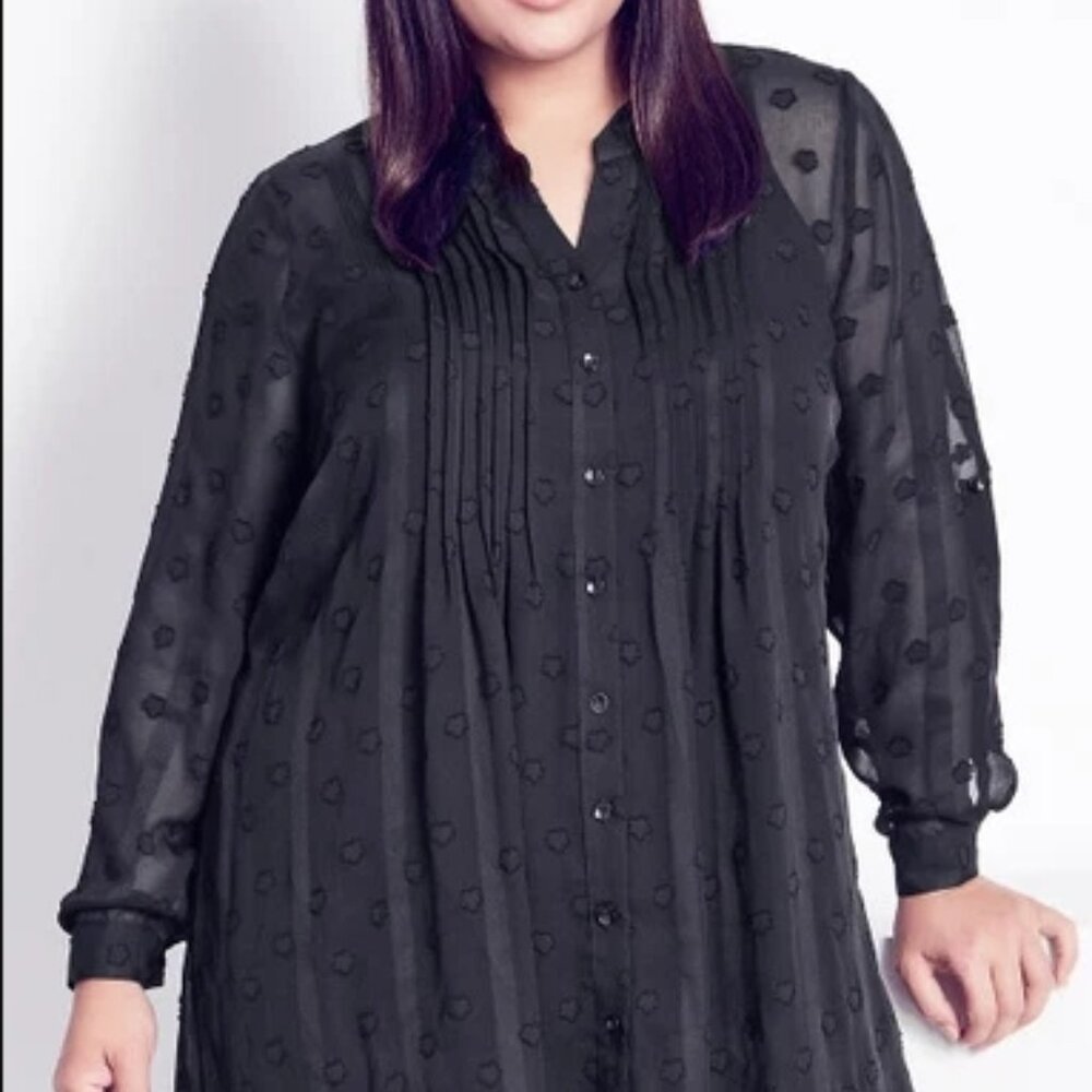 ✨HPx2✨NWT arna york see through black button up blouse